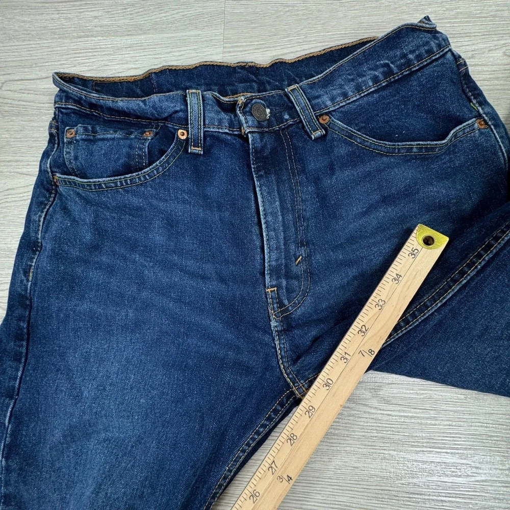 Levi's Mens Jeans 505 Regular Fit Dark Wash Straight Leg Denim Blue 32x30 Rugged
